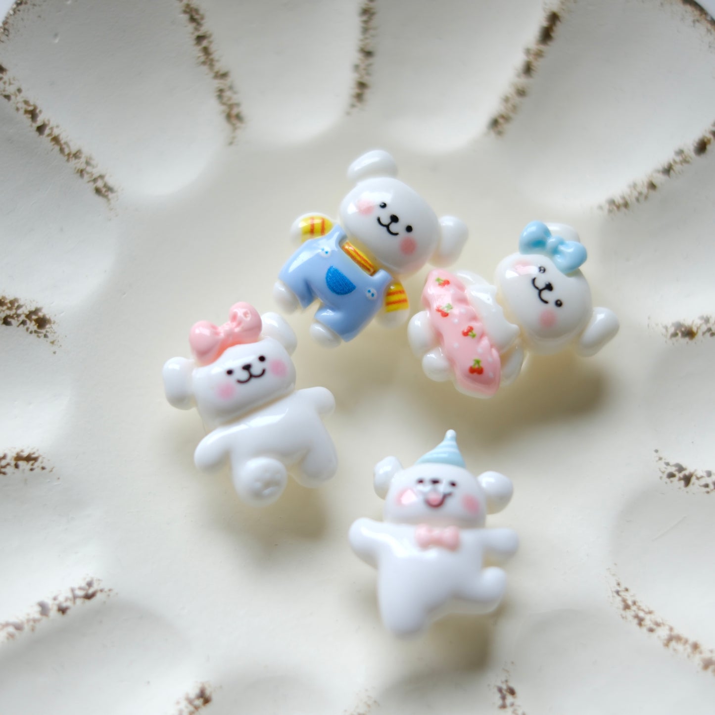 White Puppy Shoe Charms