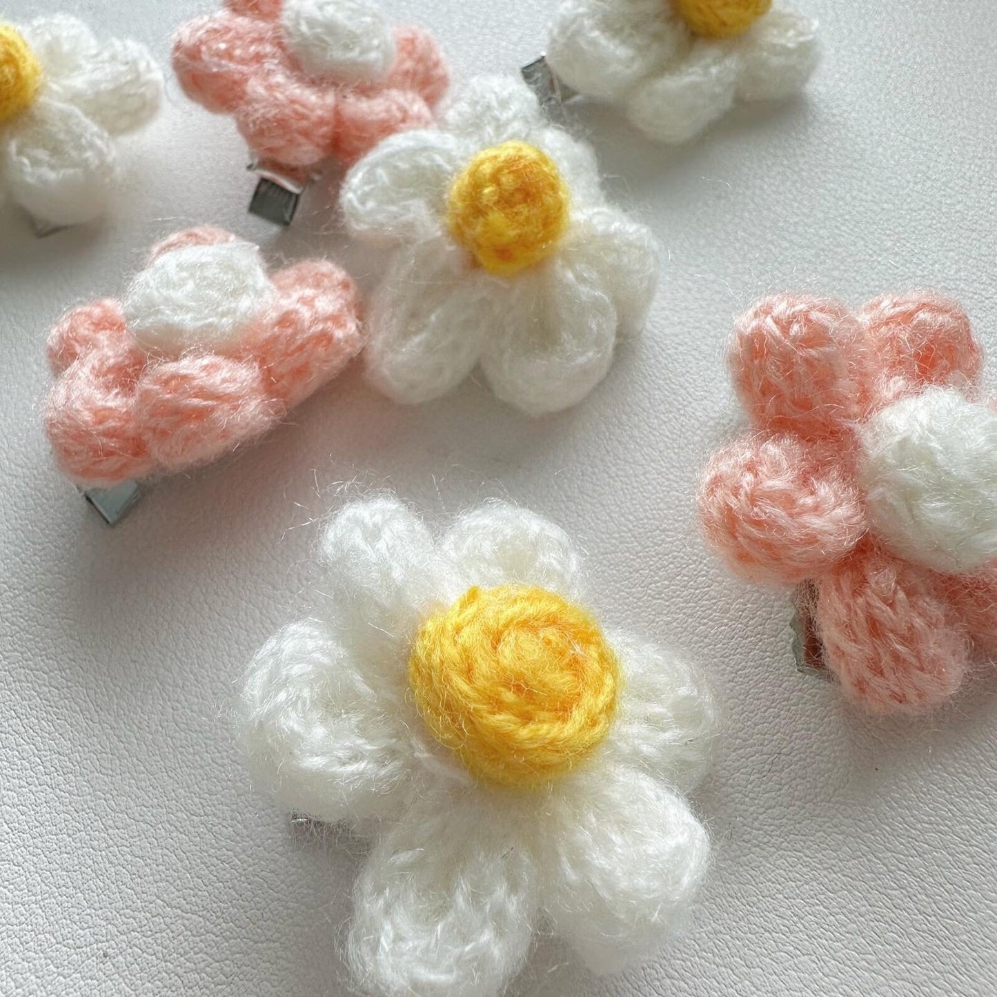 Crocheted Flower Dog Fur Clip